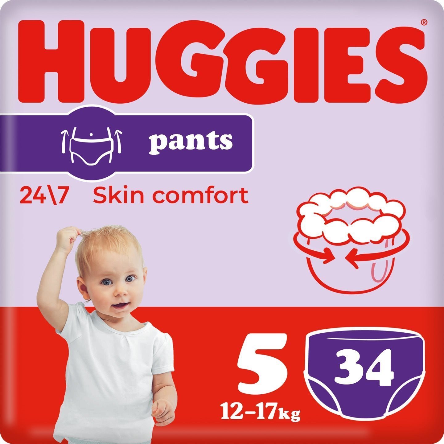 HUGGIES Pants Jumbo – 5 (34 ks) Plienkové nohavičky