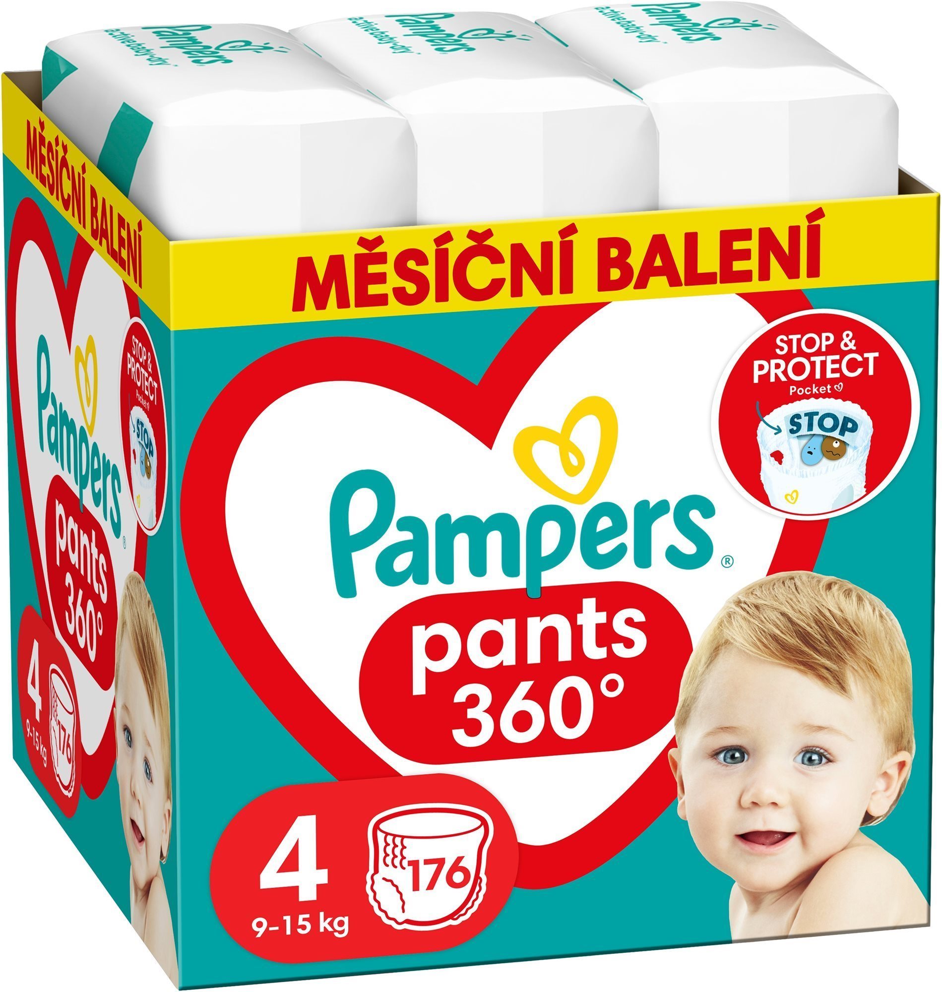 PAMPERS Pants veľ. 4 (176 ks) - mesačná zásoba Plienkové nohavičky