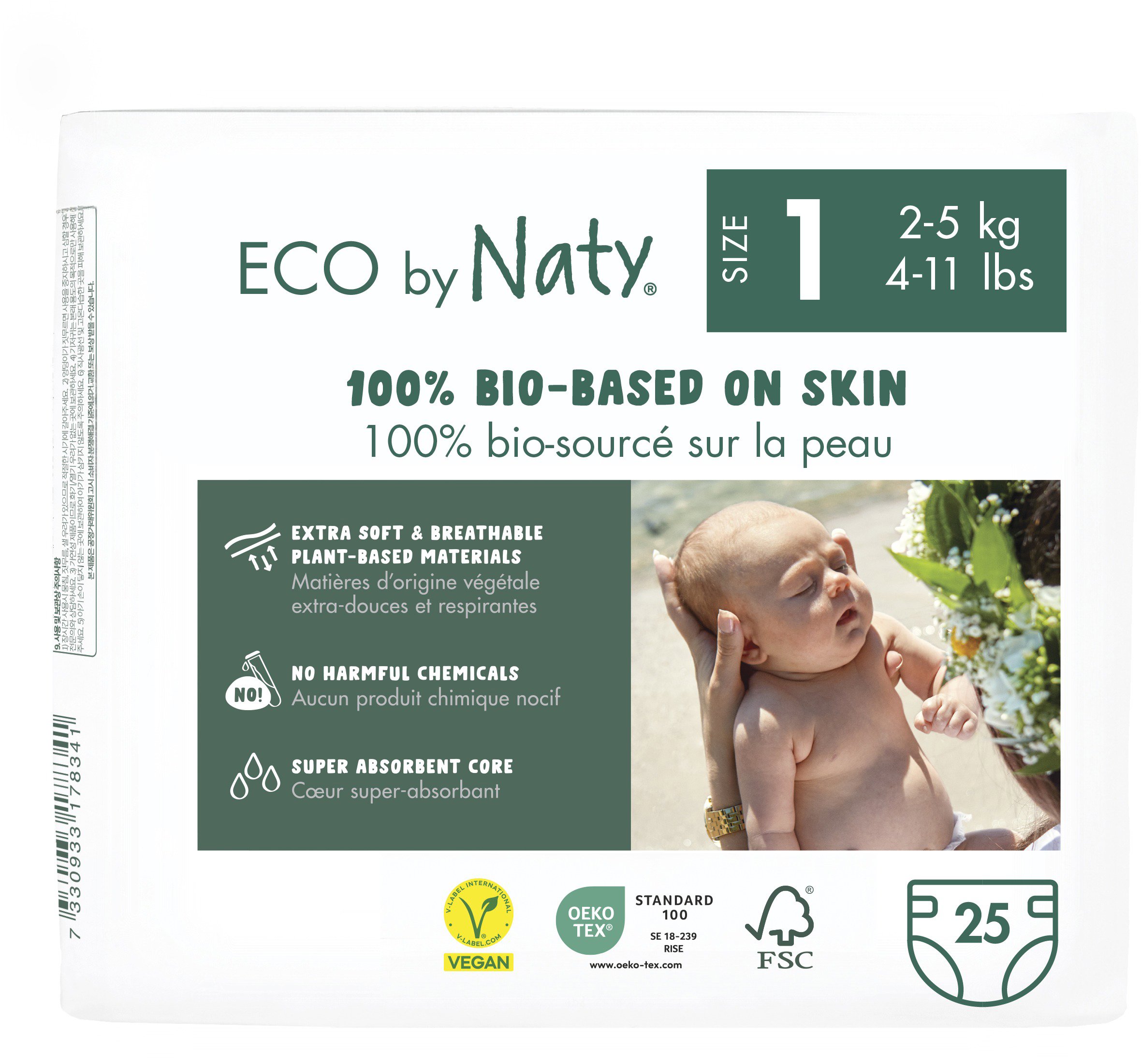 NATY Newborn veľ. 1 (25 ks) Eko plienky