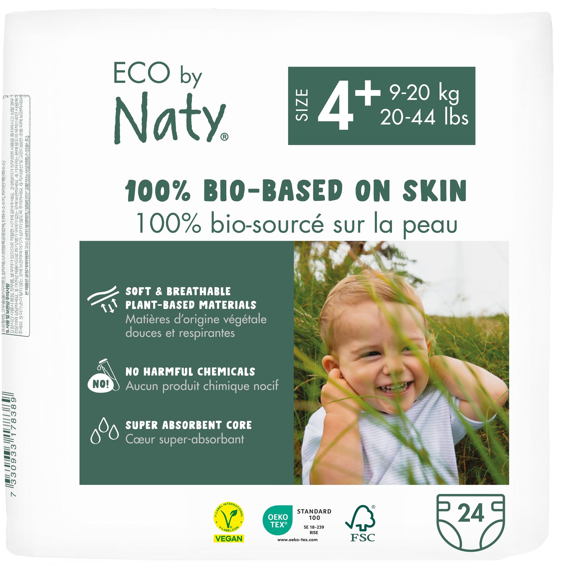 NATY Maxi+ veľ. 4+ (24 ks) Eko plienky