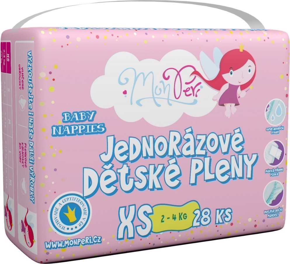 MonPeri Klasik veľkosť XS (28 ks) Jednorazové plienky