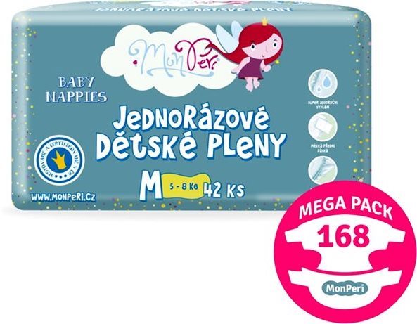 MonPeri Klasik Mega Pack vel. M (168 ks) Jednorázové pleny