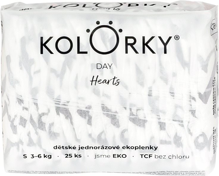 KOLORKY DAY Srdce veľ. S (25 ks) Eko plienky