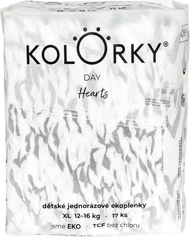 KOLORKY DAY Srdce veľ. XL (17 ks) Eko plienky