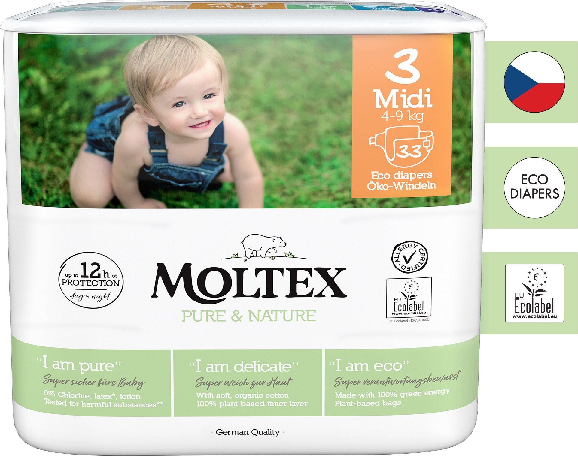 MOLTEX Pure & Nature Midi veľ. 3  (33 ks) Eko plienky