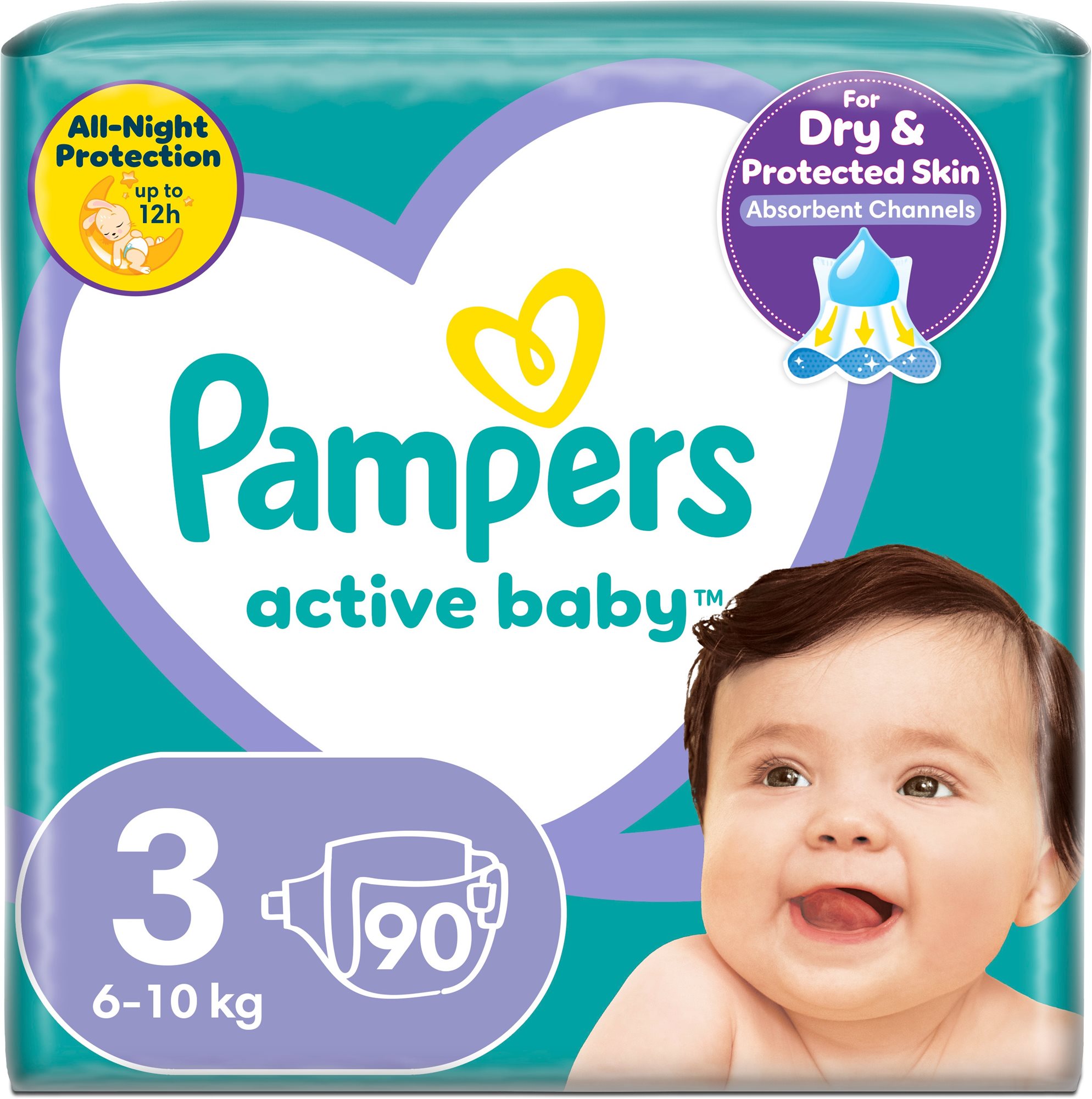 PAMPERS Active Baby vel. 3 (90 ks) 6–10 kg Jednorázové pleny