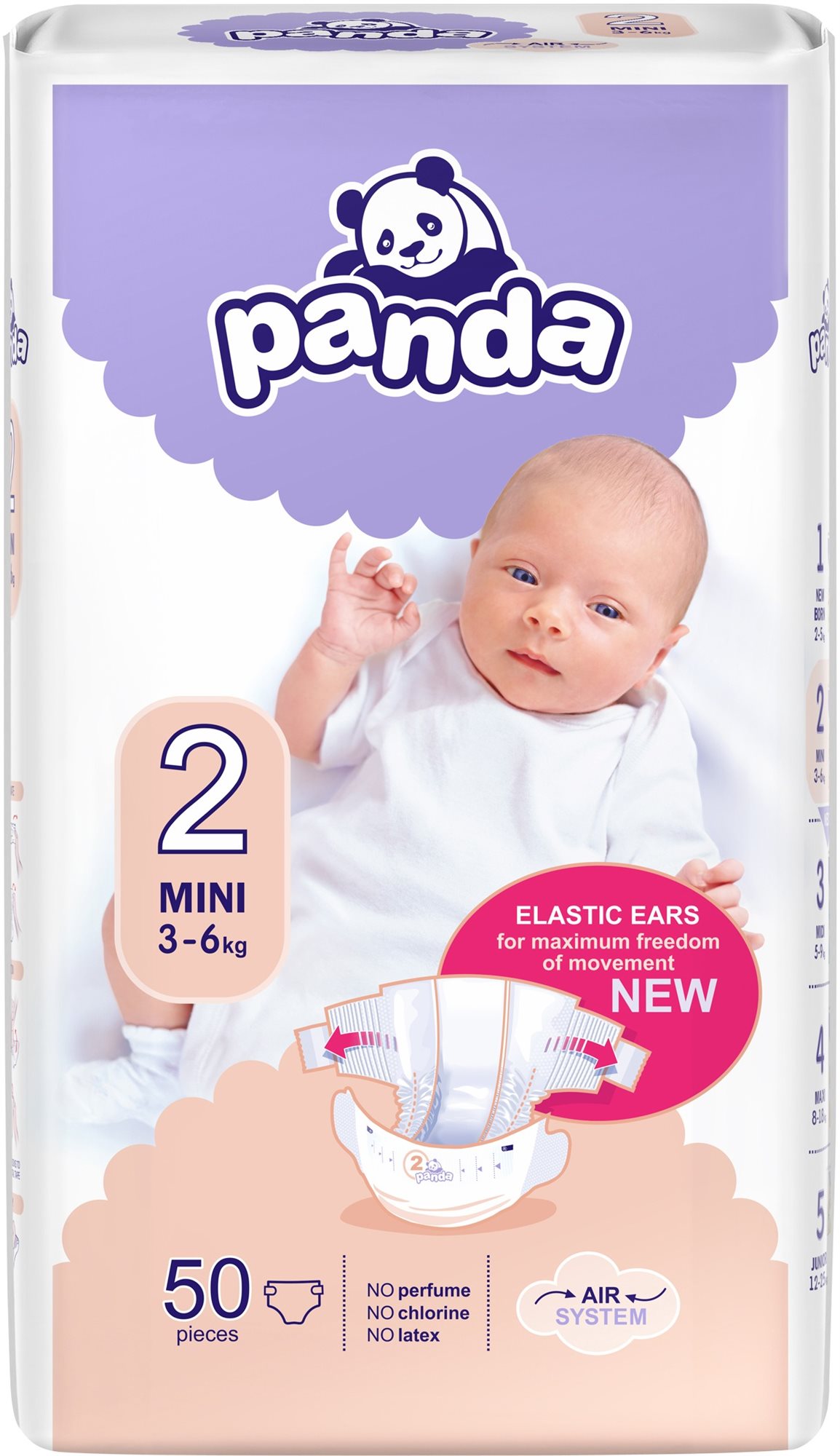 PANDA Mini veľkosť 2 (50 ks) Jednorazové plienky