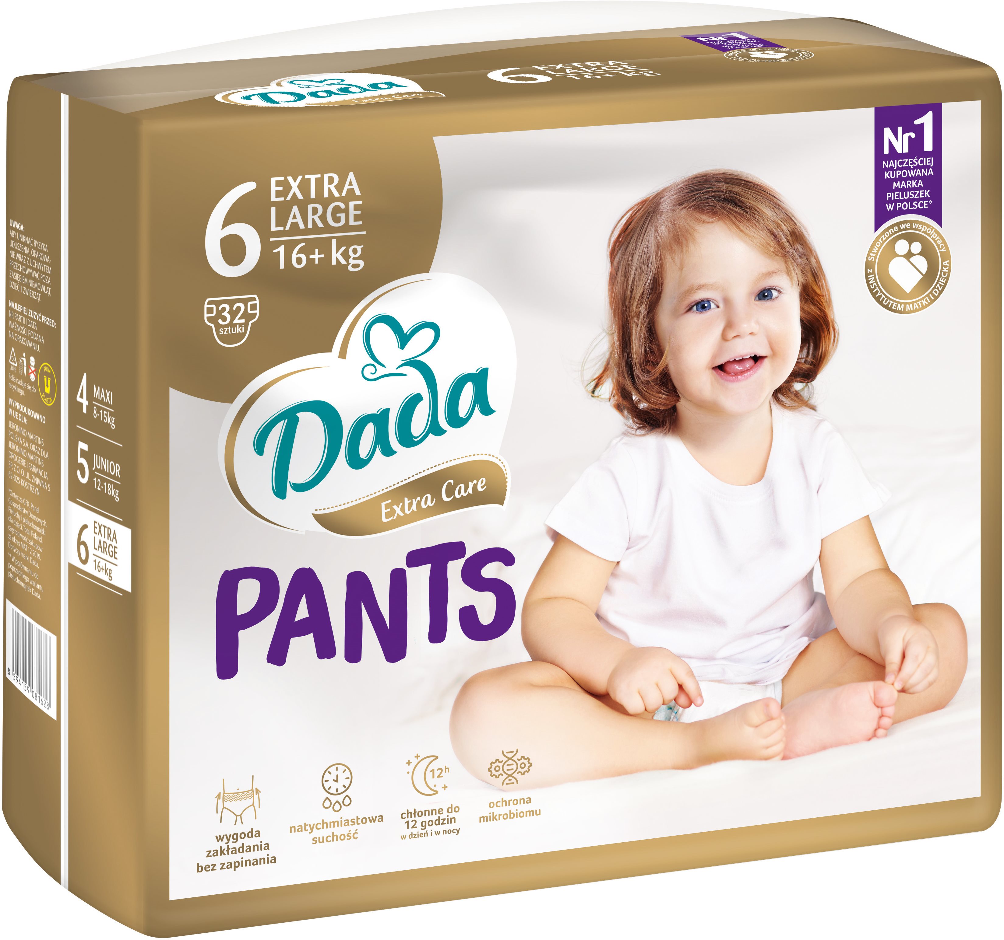 DADA Pants Extra Care veľ. 6 Extra Large (32 ks) Plienkové nohavičky