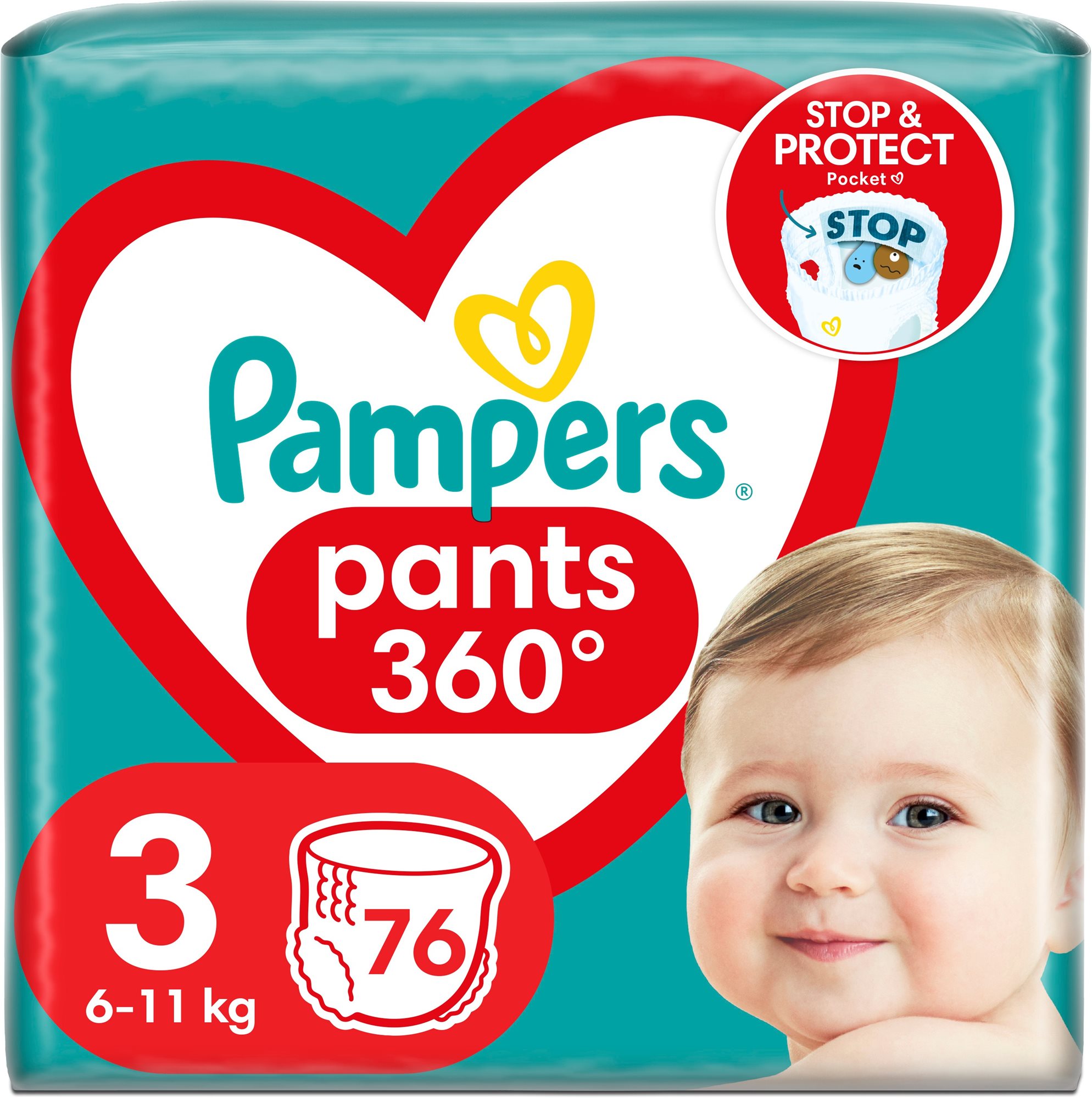 PAMPERS Pants veľ. 3, (76 ks), 6 – 11 kg Plienkové nohavičky