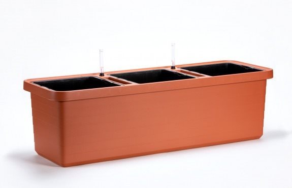 Plastia – Samozavlažovací kvetináč Berberis TRIO, terakota Truhlík