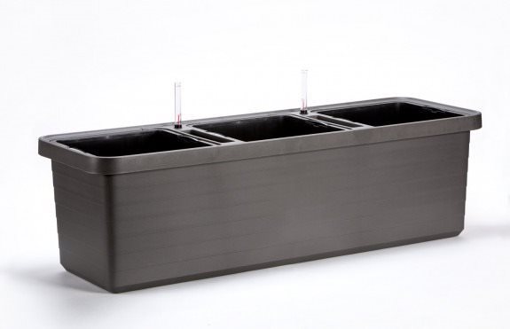 Plastia Samozavlažovací kvetináč Berberis TRIO, Antracit Truhlík