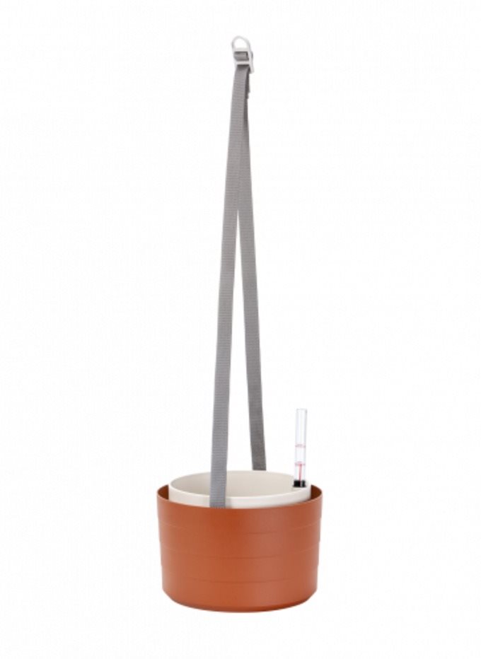 Plastia Berberis 26 cm önöntöző virágcserép, terrakotta +...