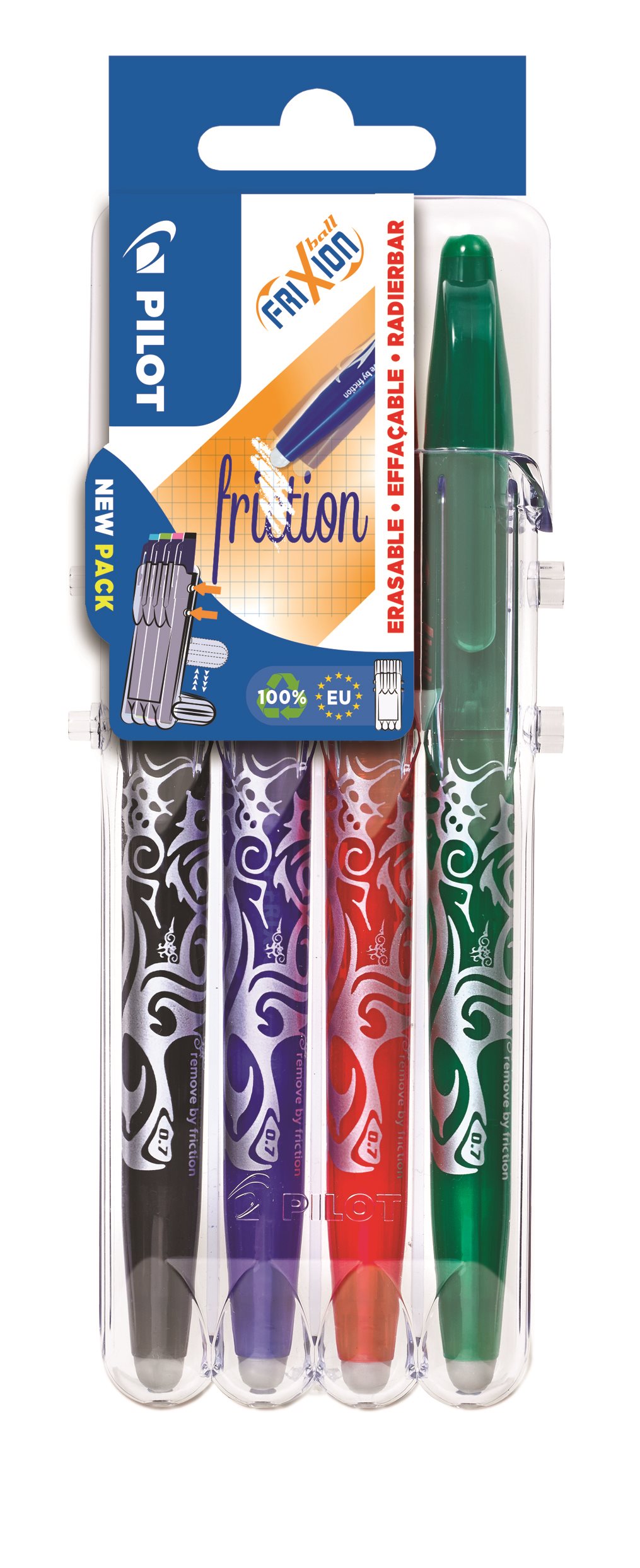 PILOT FriXion Ball 07 / 0.35 mm, Set2Go BASIC - sada 4 barev...