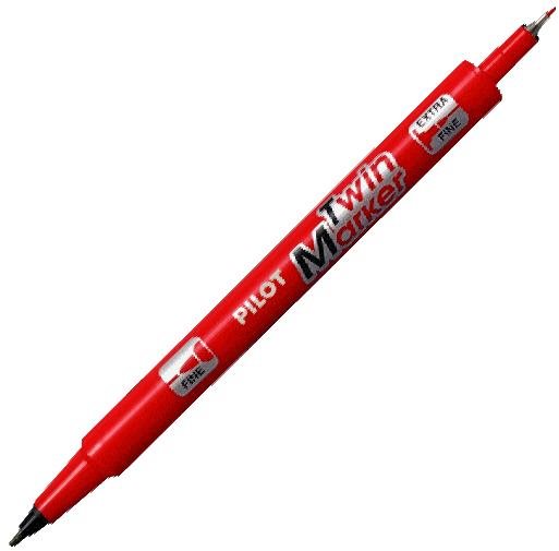 PILOT TwinMarker BeGreen, PM, červený Popisovač