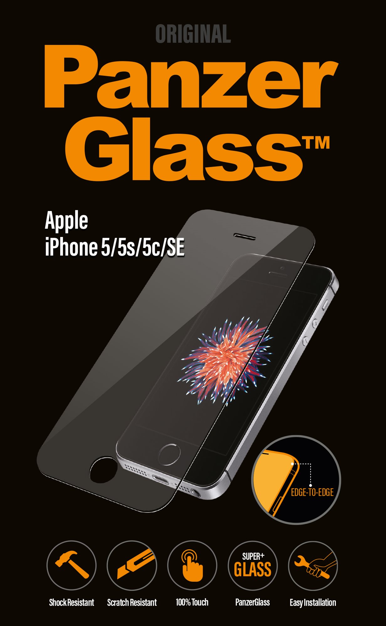 PanzerGlass Edge-to-Edge for Apple iPhone 5 / 5S / 5C / SE clear...