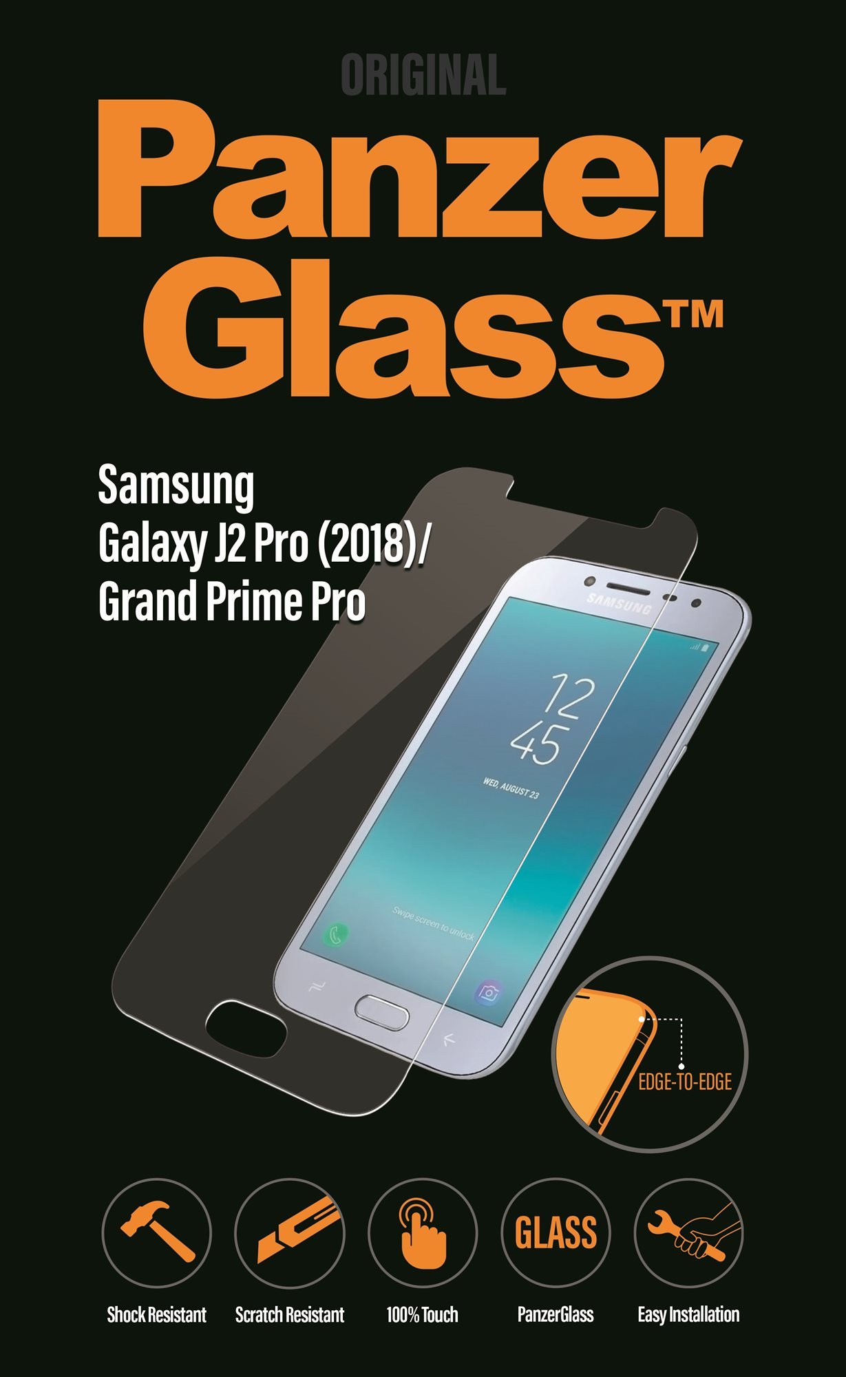 PanzerGlass Edge-to-Edge Samsung Galaxy J2 Pro (2018) Clear Glass...