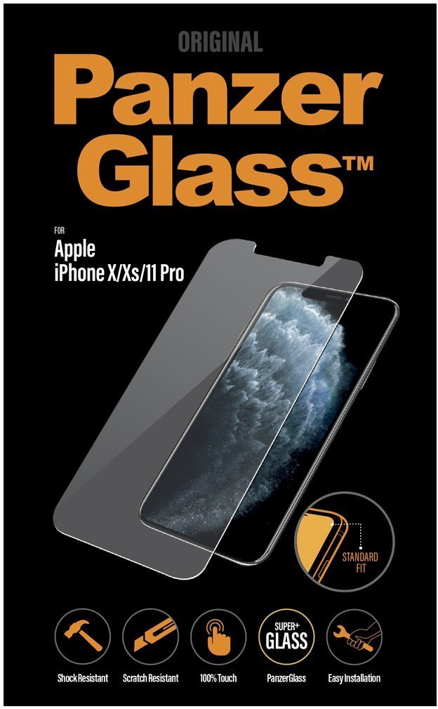 PanzerGlass Standard for the Apple iPhone X/Xs/11 Pro, Clear Glass...
