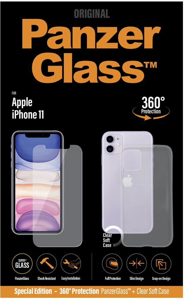 PanzerGlass Standard Bundle for the Apple iPhone 11 (Standard Fit +...