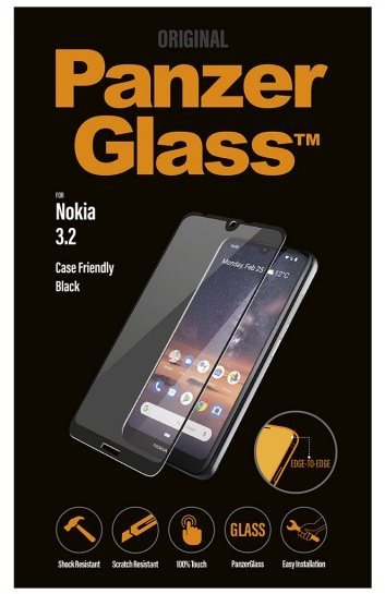 PanzerGlass Edge-to-Edge for Nokia 3.2, Black Glass Screen Protector