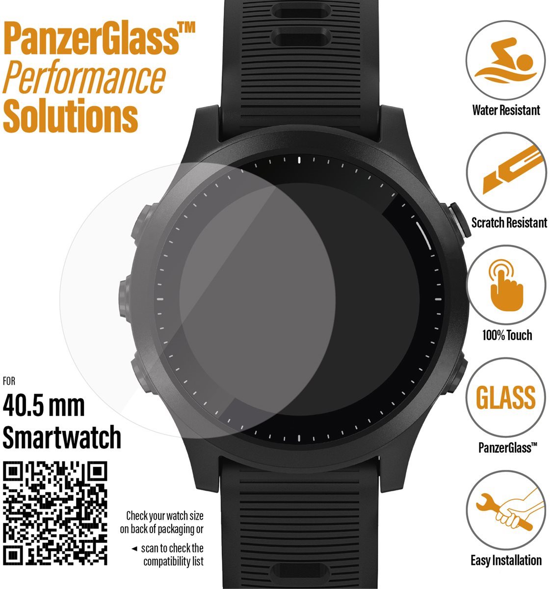 PanzerGlass SmartWatch für verschiedene Arten von Uhren (40,5 mm)...