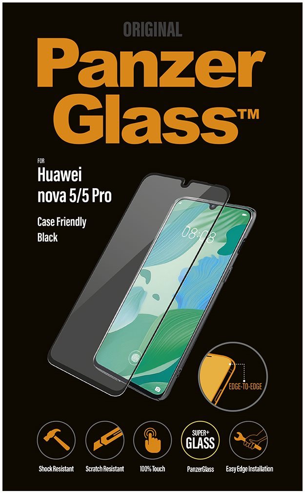 PanzerGlass Edge-to-Edge for Huawei Nova 5/5 Pro Black Glass Screen...