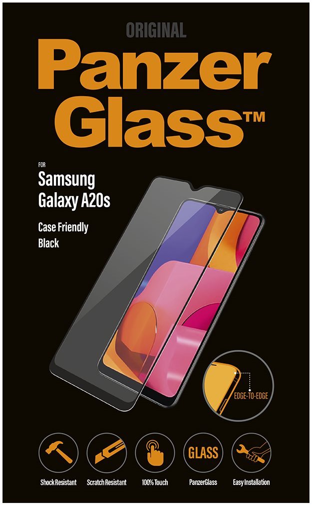 PanzerGlass Edge-to-Edge for Samsung Galaxy A20s Black Glass Screen...