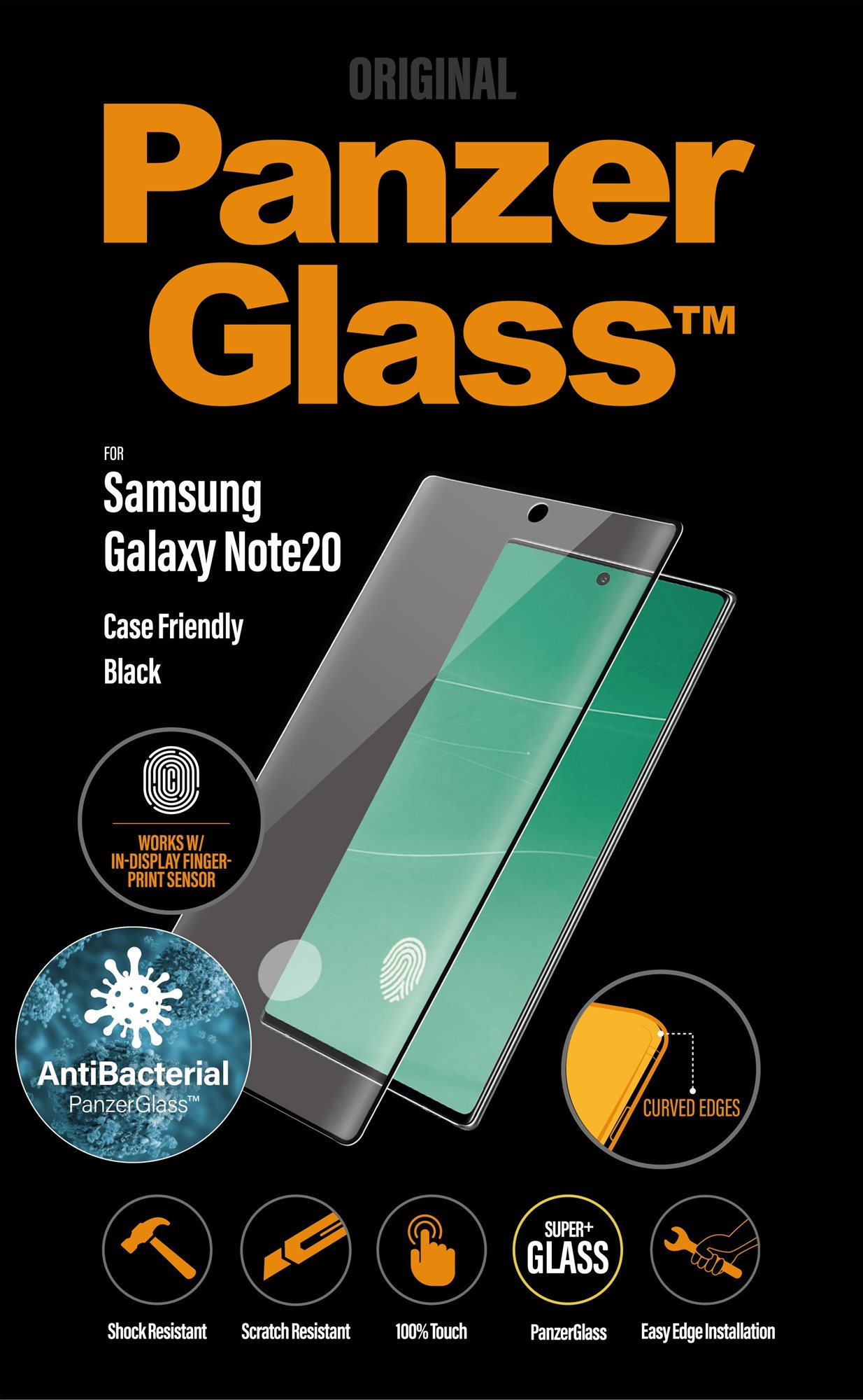 PanzerGlass Premium AntiBacterial for Samsung Galaxy Note 20, Black...