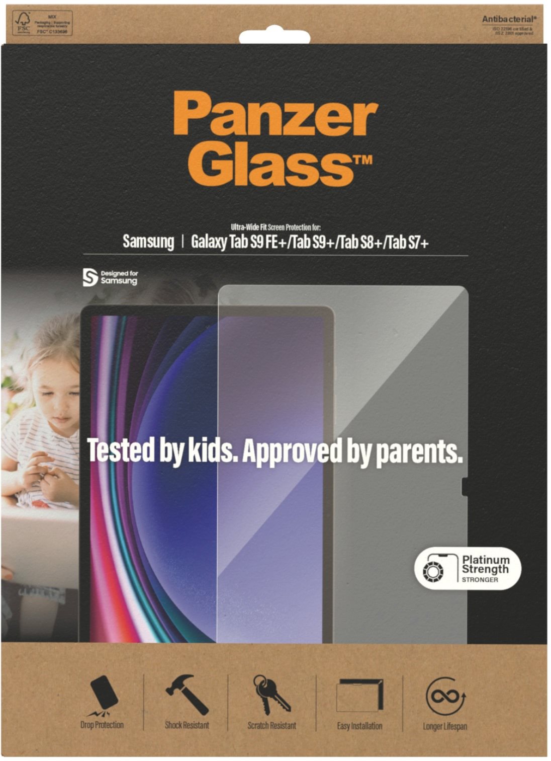 PanzerGlass Samsung Galaxy Tab S7+/S8+/S9+/S9 FE+ Schutzglas