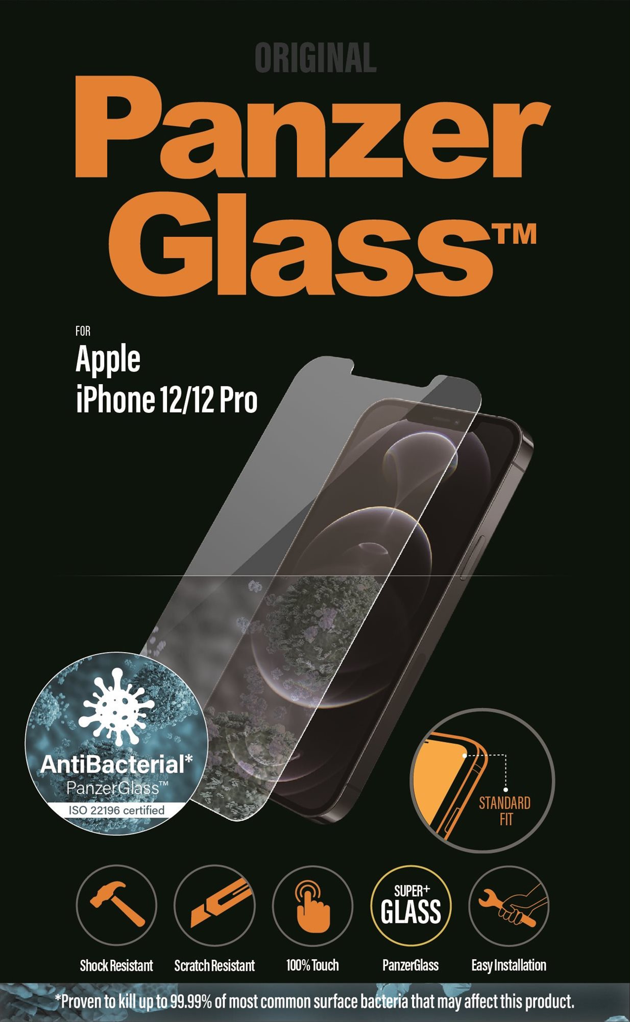 PanzerGlass Standard Antibacterial pro Apple iPhone 12/iPhone 12...