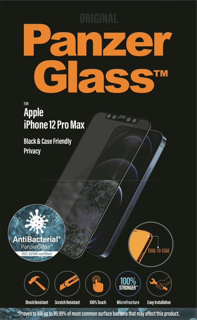 PanzerGlass Edge-to-Edge Privacy Antibacterial for Apple iPhone 12...