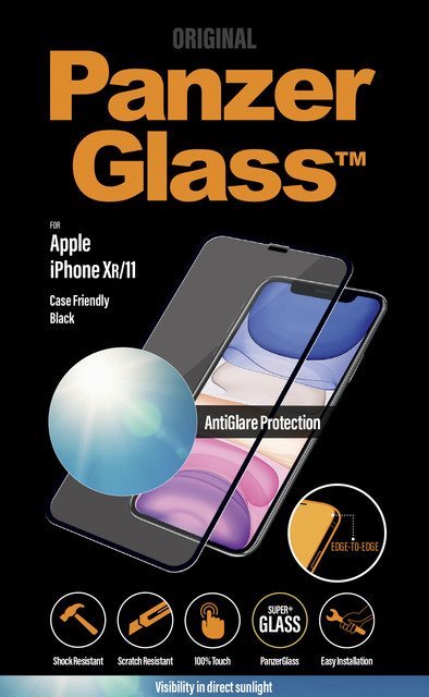 PanzerGlass Edge-to-Edge for Apple iPhone Xr/11, Black, with...