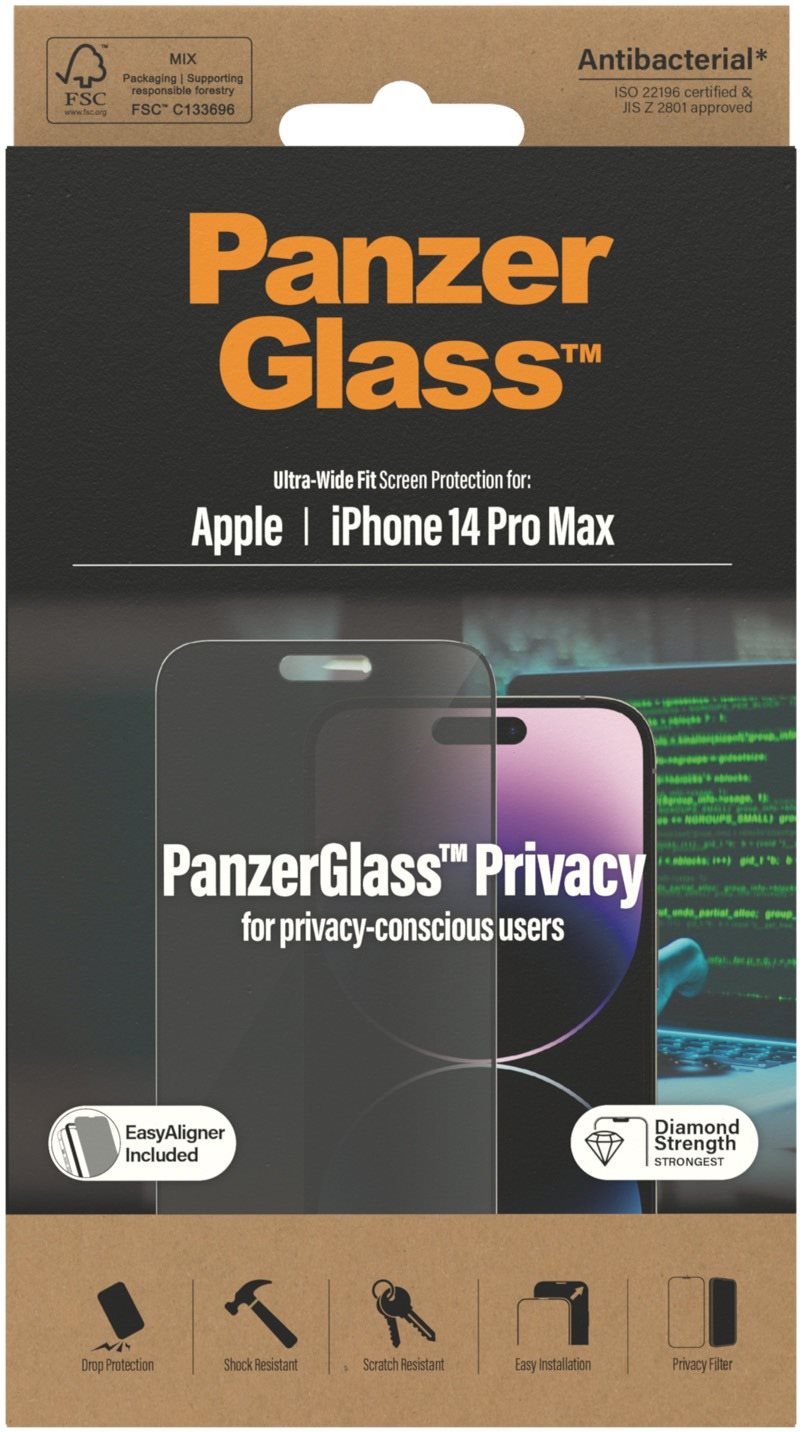 PanzerGlass Privacy Apple iPhone 14 Pro Max üvegfólia + felhelyező...