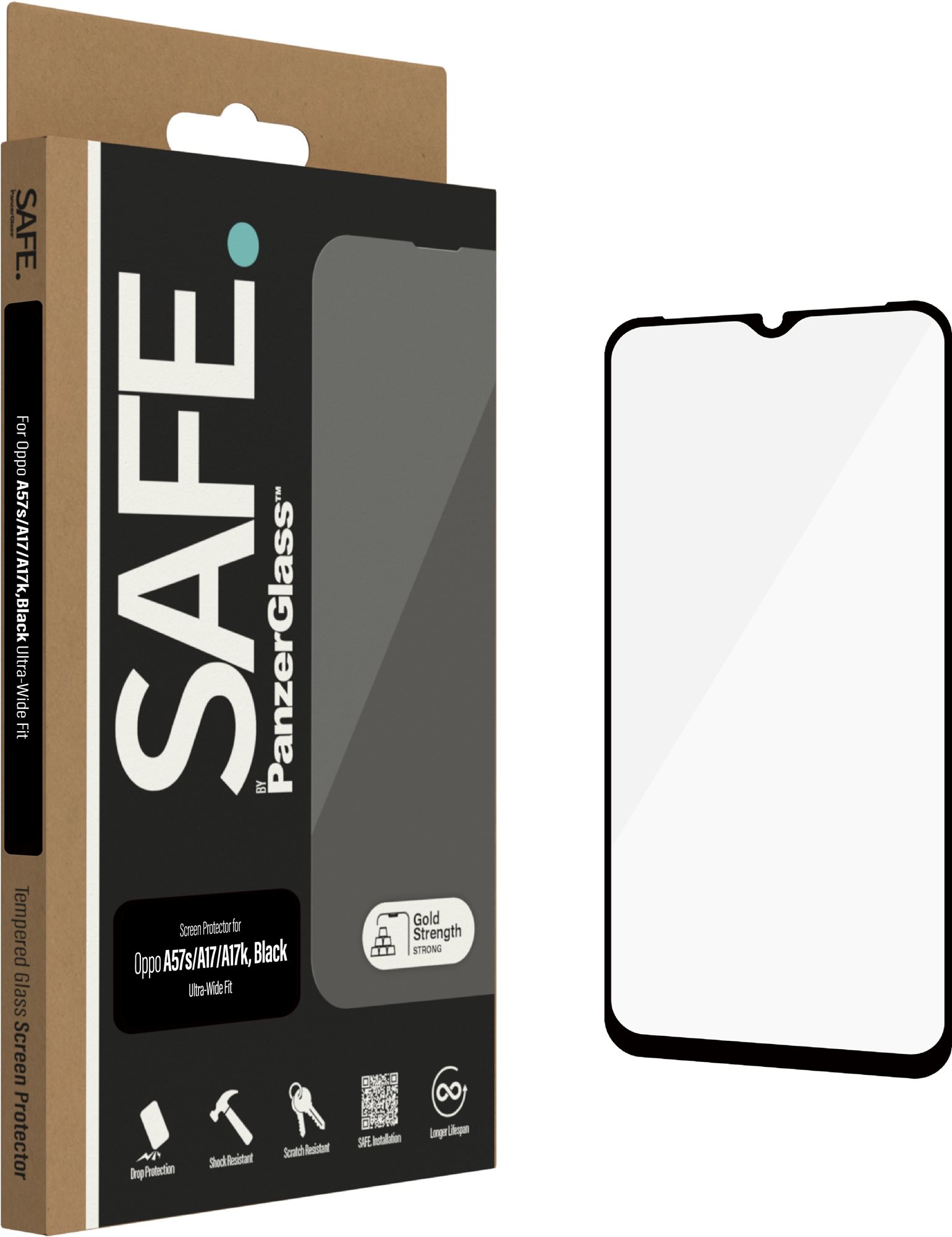 SAFE. by Panzerglass Oppo A57s / A17 / A17k üvegfólia Üvegfólia
