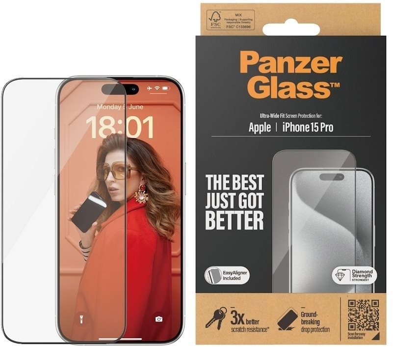 PanzerGlass Apple iPhone 15 Pro üvegfólia + felhelyező keret...