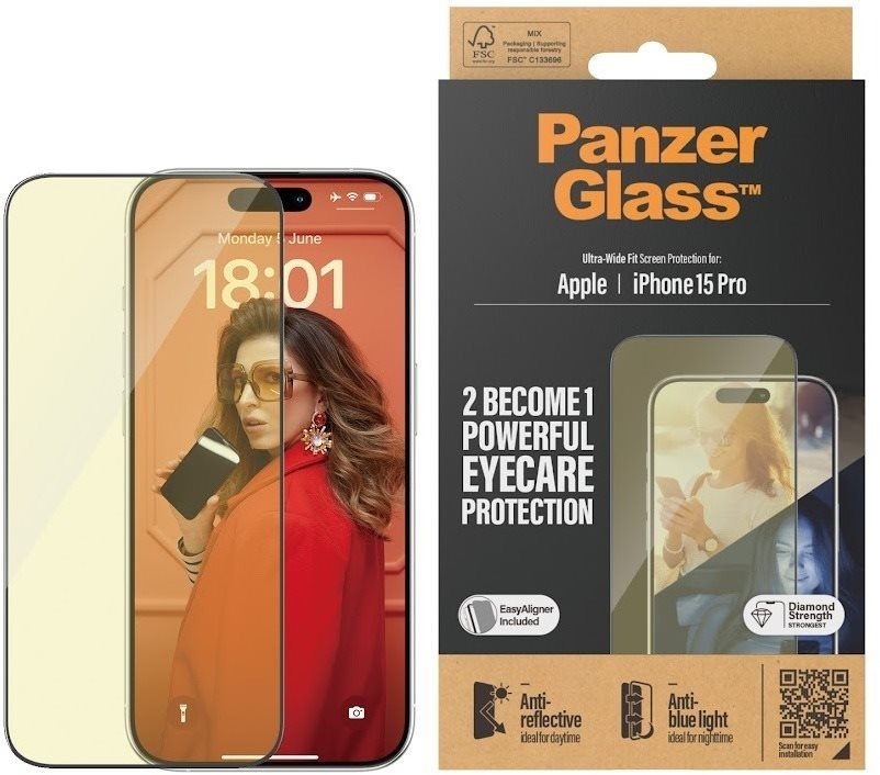PanzerGlass Apple iPhone 15 Pro AntiRex & AntiBlue mit Einbaurahmen...