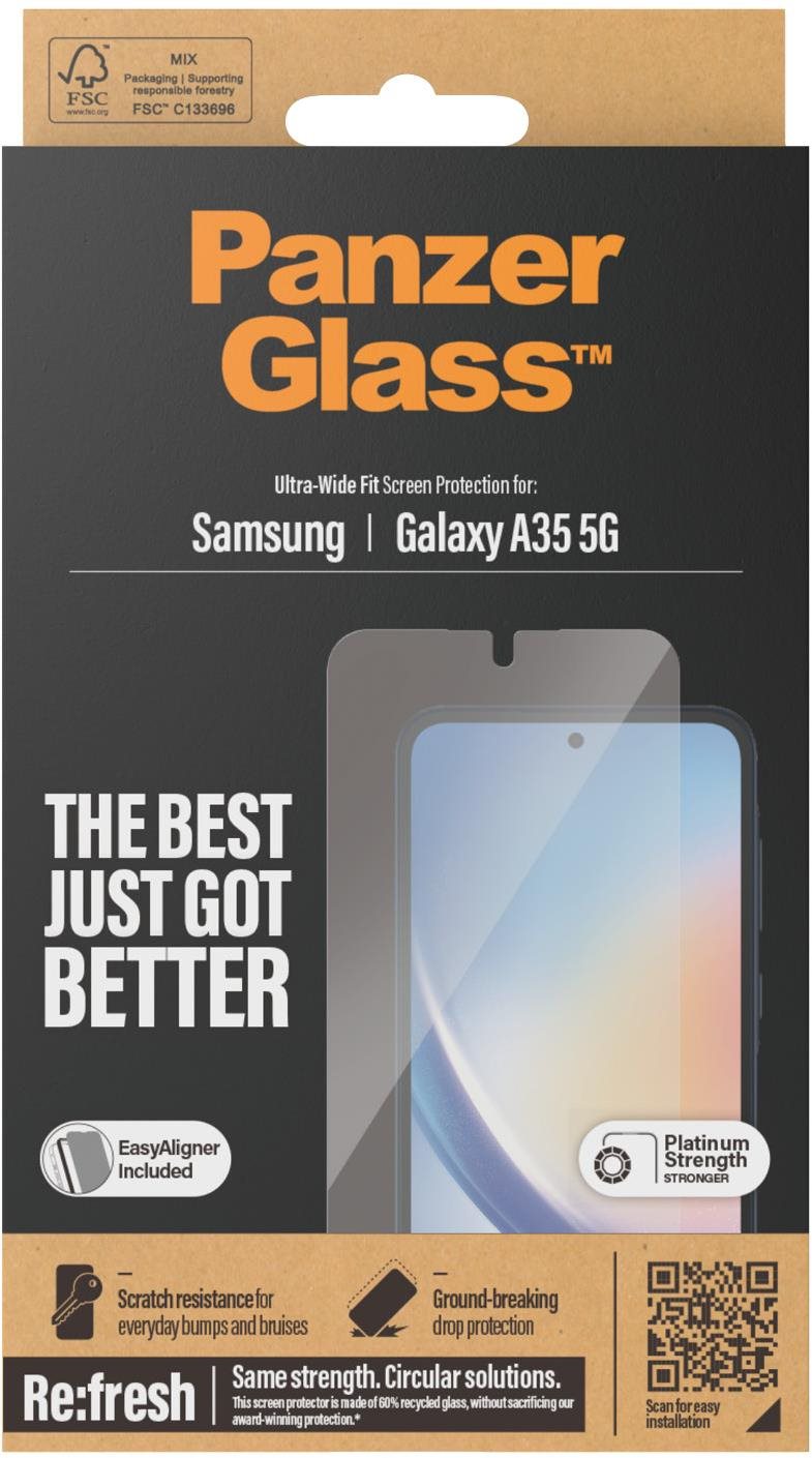 PanzerGlass Samsung Galaxy A35 5G + telepítő keret Üvegfólia