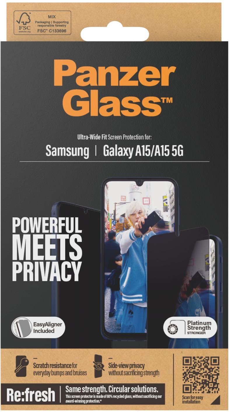PanzerGlass Privacy Samsung Galaxy A15/A15 5G s inštalačným rámikom...