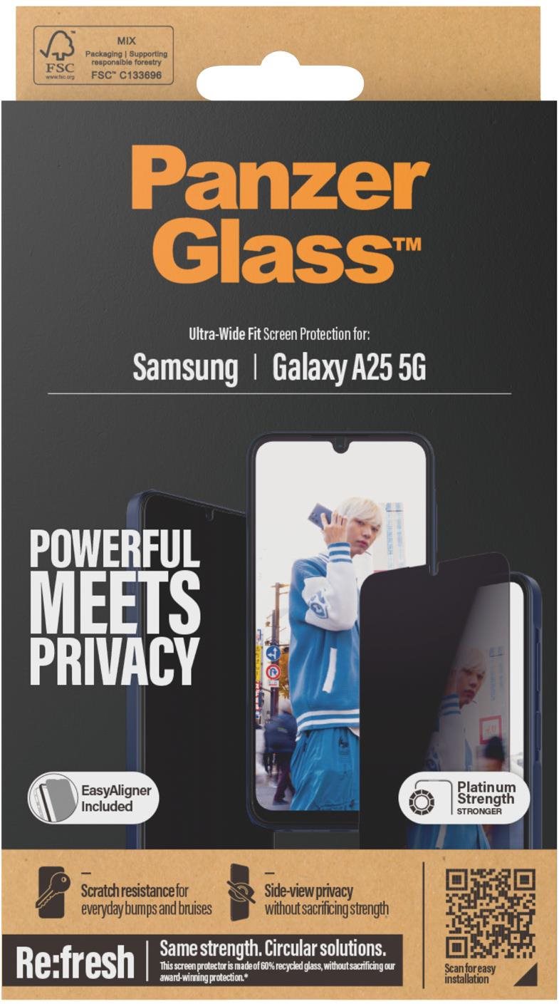 PanzerGlass Privacy Samsung Galaxy A25 5G mit Einbaurahmen Schutzglas