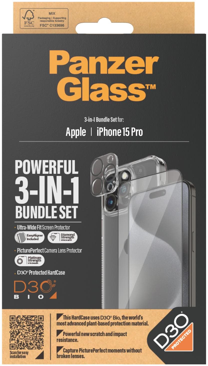 PanzerGlass Bundle 3in1 Apple iPhone 15 Pro (PG Glas + HardCase D30...