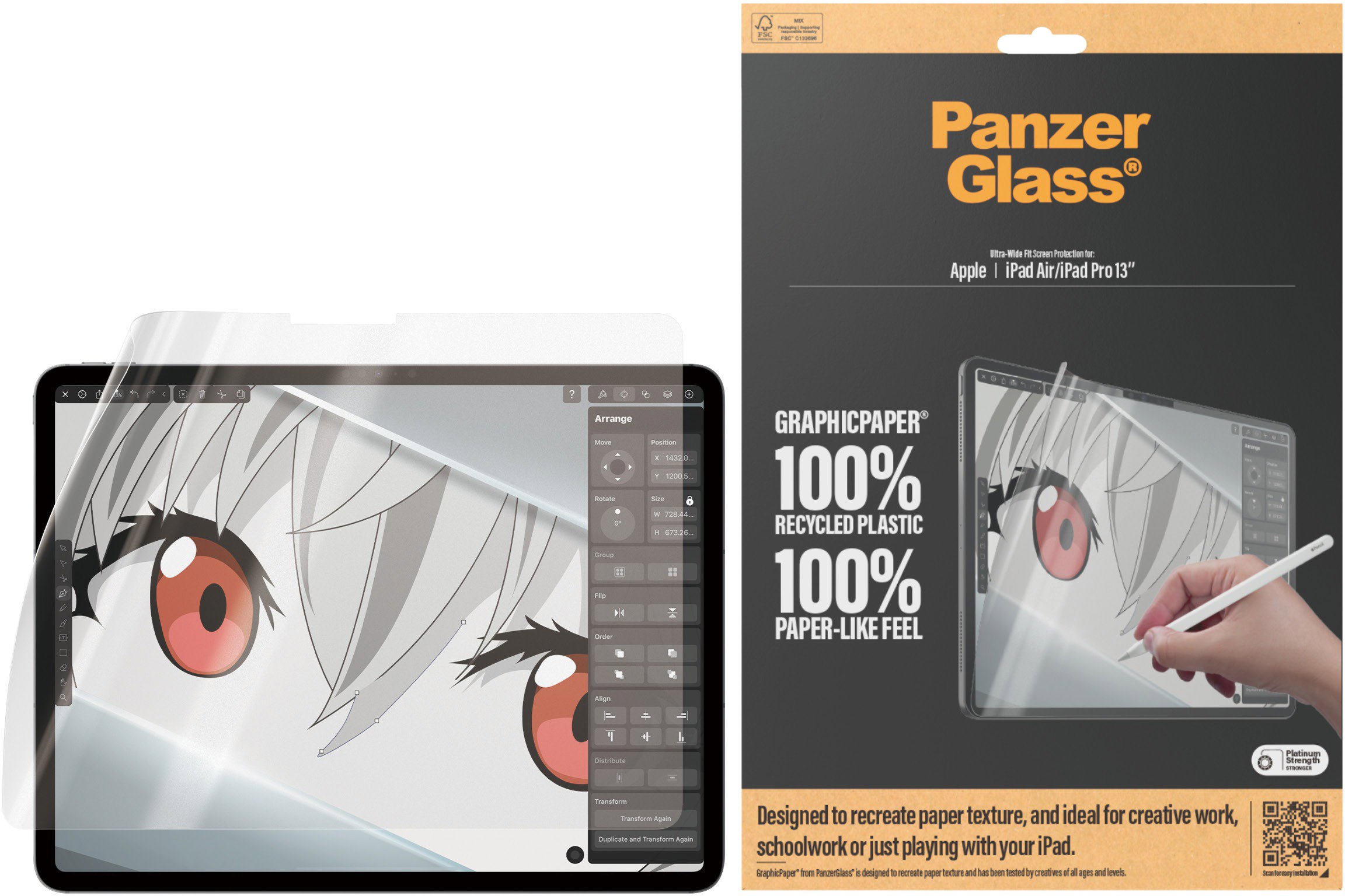 PanzerGlass GraphicPaper Apple iPad Air 13" M2 (2024)/iPad Pro 13"...
