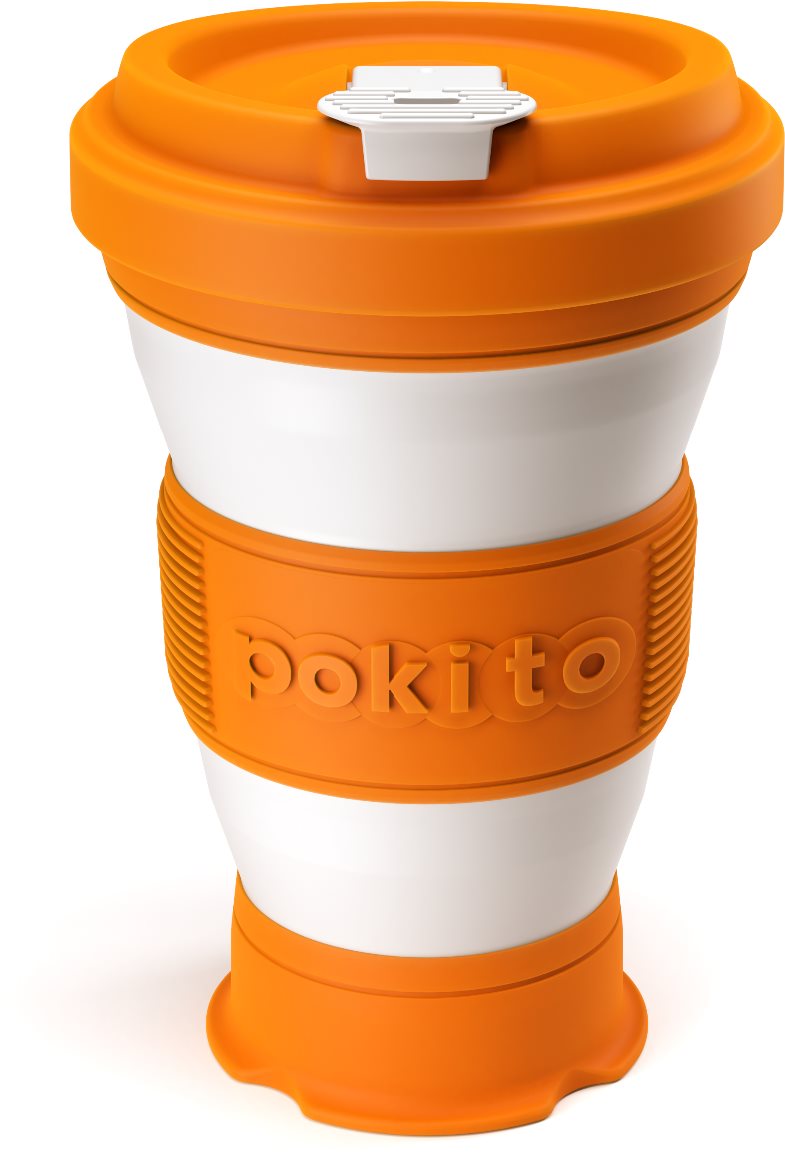 POKITO Skladací hrnček na kávu 3 v 1 tekvicový Hrnček