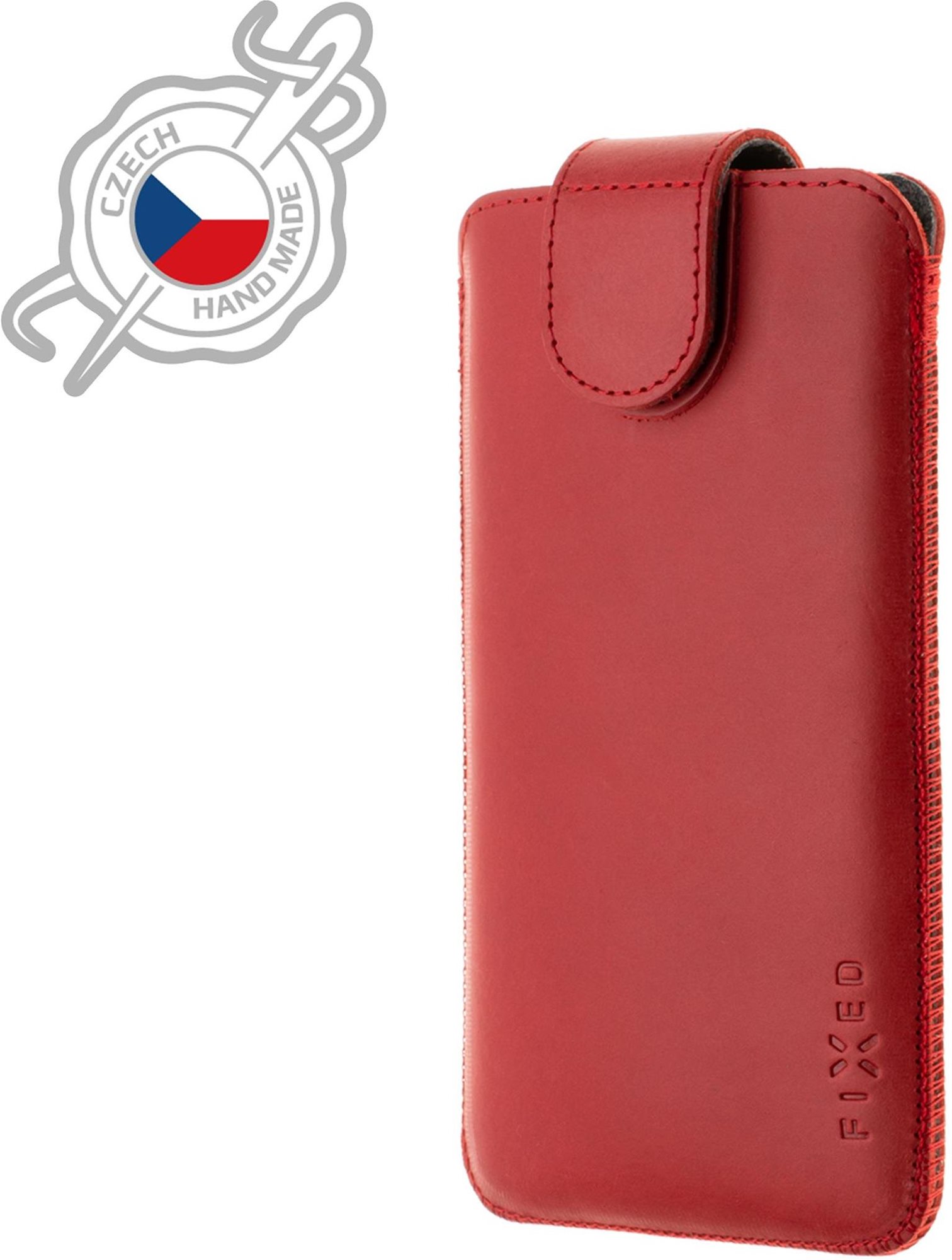 FIXED Posh Case aus echtem Rindsleder Größe 6XL - rot Handyhülle