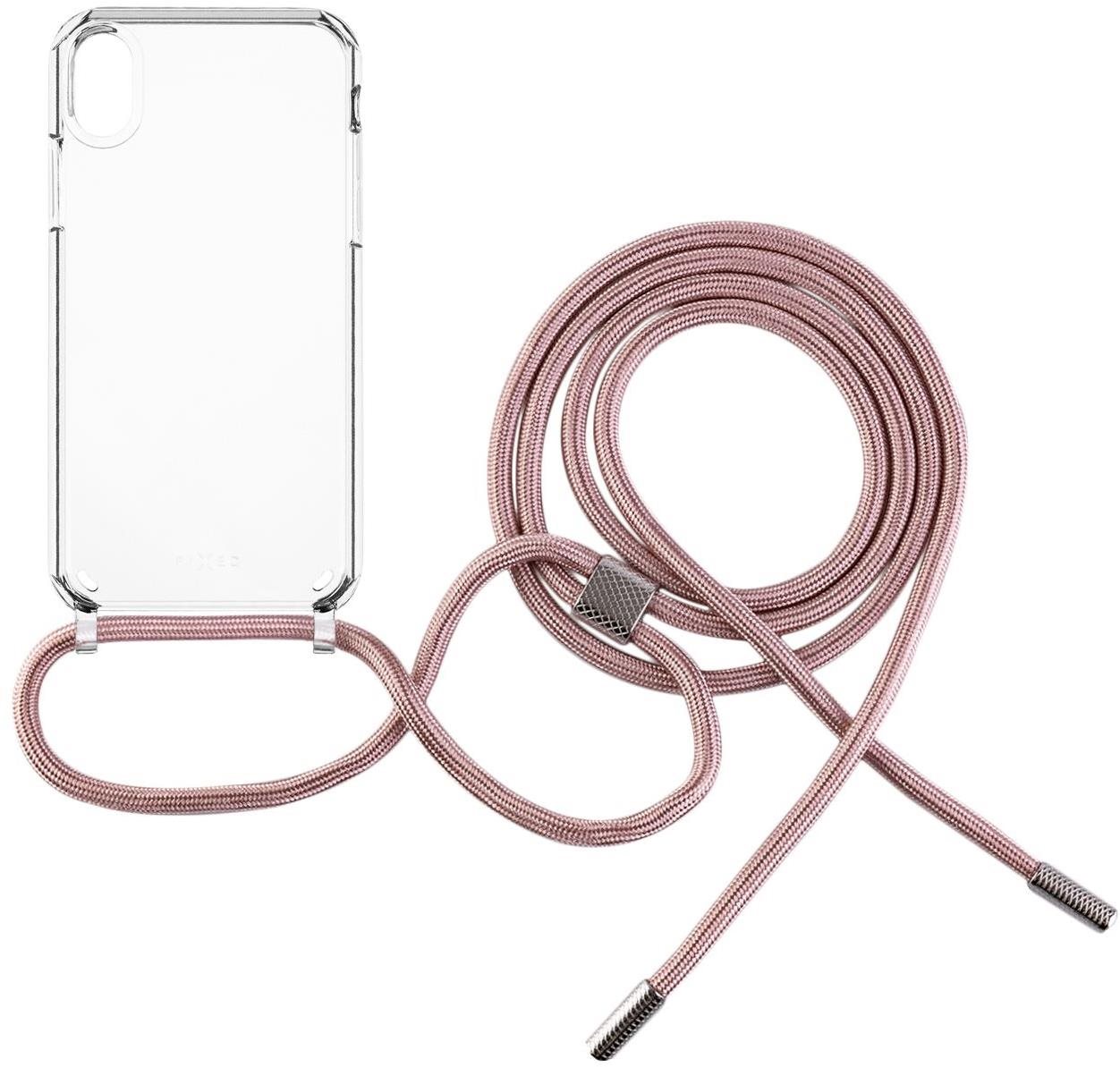FIXED Pure Neck AntiUV Cover mit rosa Lanyard für Apple iPhone XR...