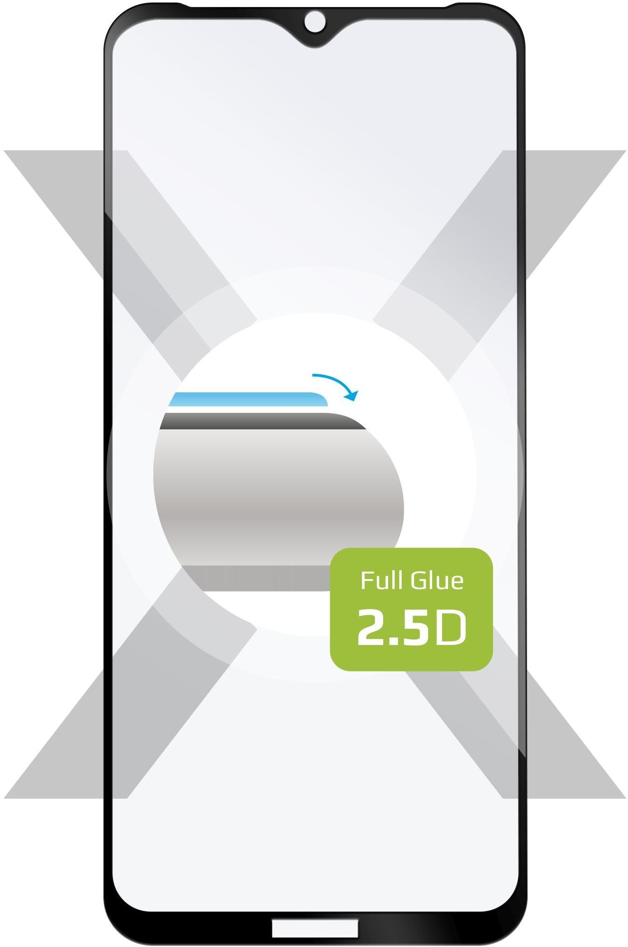 FIXED FullGlue-Cover pre 9A/9A (2022)/9C/9C NFC čierne Ochranné sklo