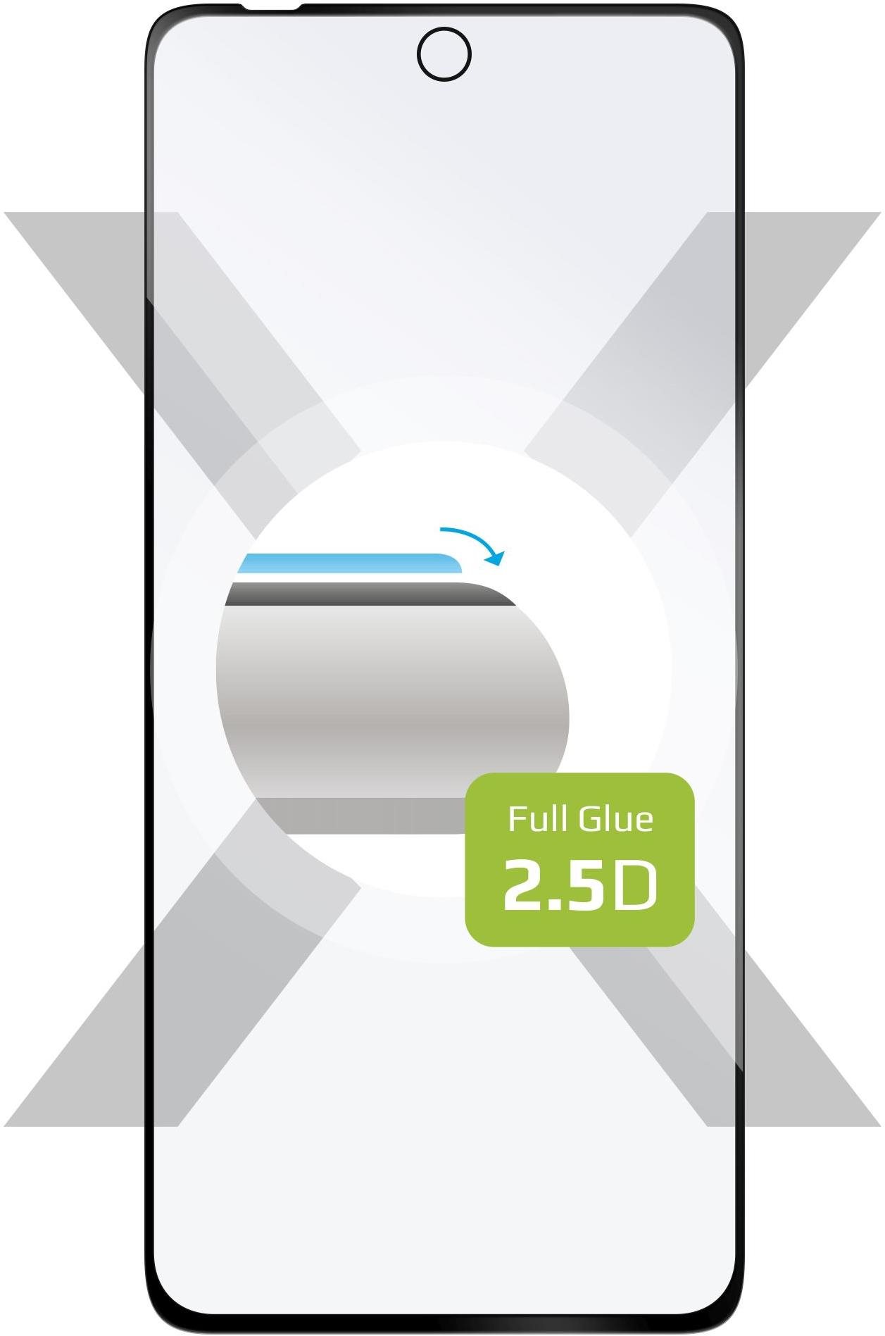 FIXED FullGlue-Cover für Motorola Moto G72 - schwarz Schutzglas