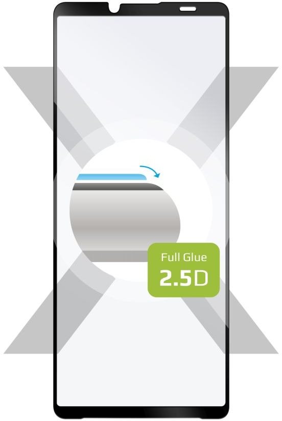 FIXED FullGlue-Cover Sony Xperia 10 V üvegfólia, fekete Üvegfólia
