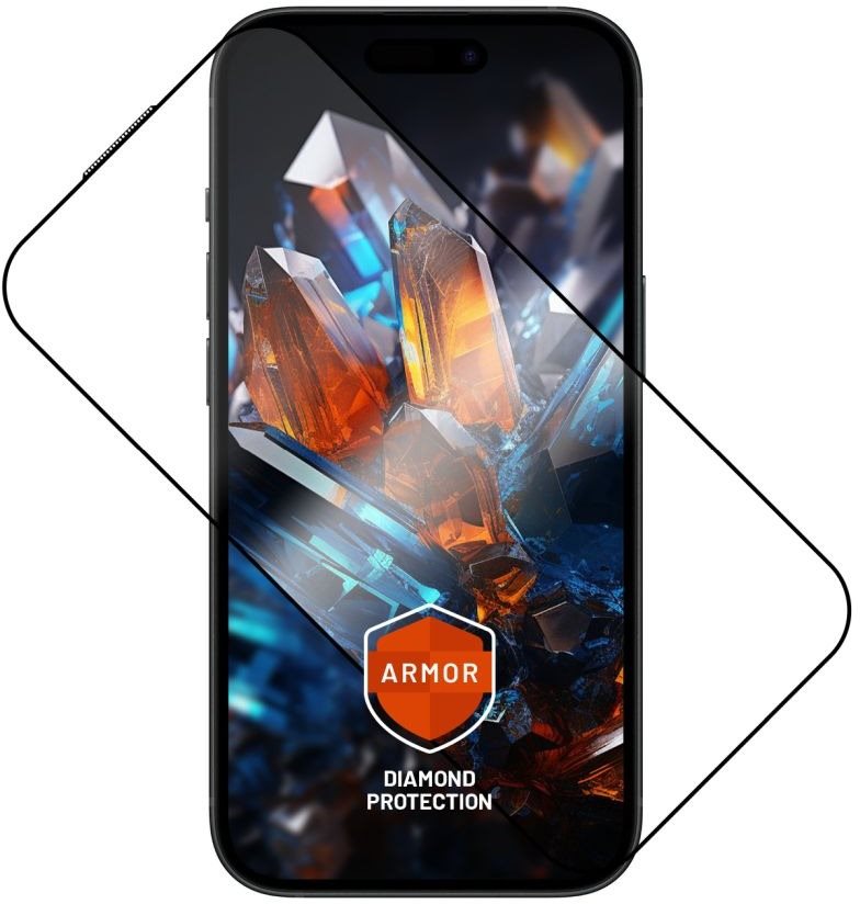 FIXED Armor mit Applikator für Apple iPhone 15 schwarz Schutzglas