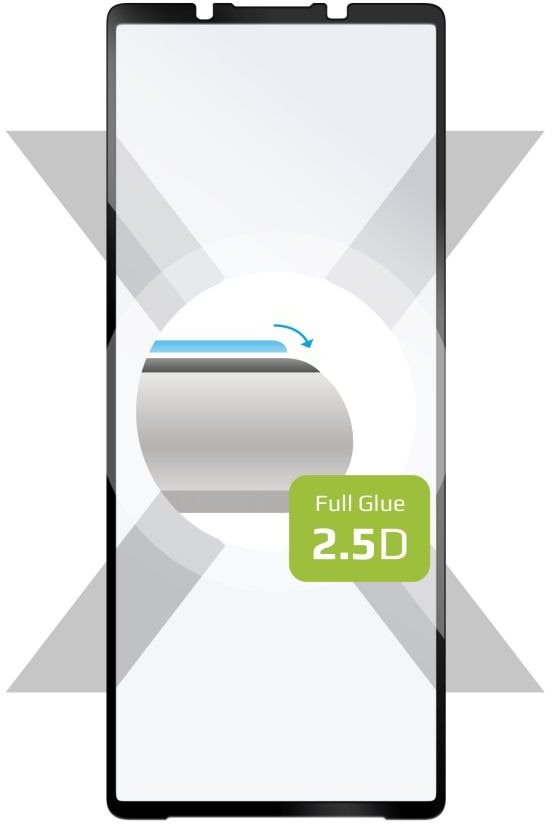 FIXED FullGlue-Cover Sony Xperia 5 V üvegfólia - fekete Üvegfólia