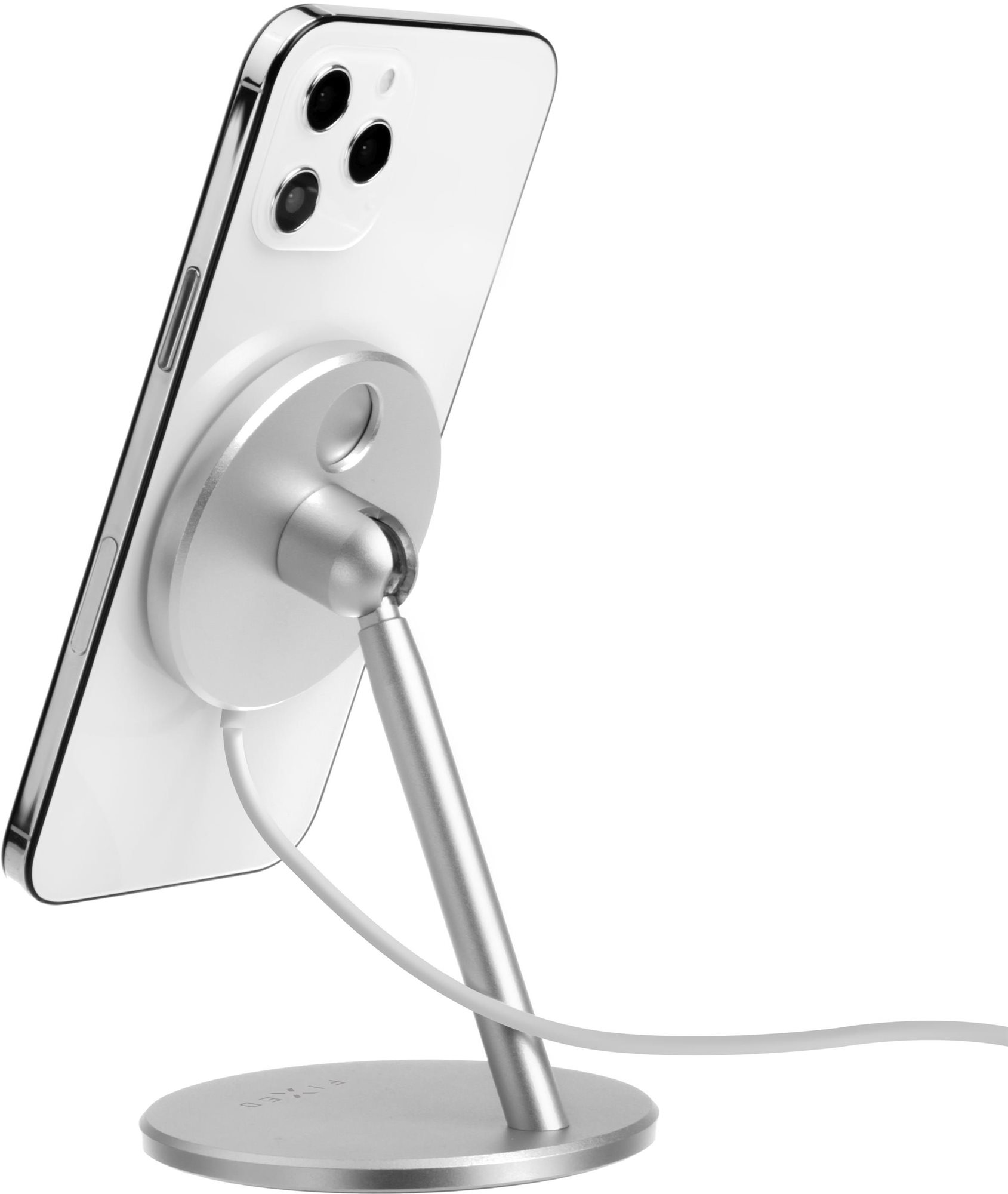 FIXED MagFrame MagSafe töltőhöz - ezüst MagSafe mobiltelefon tartó