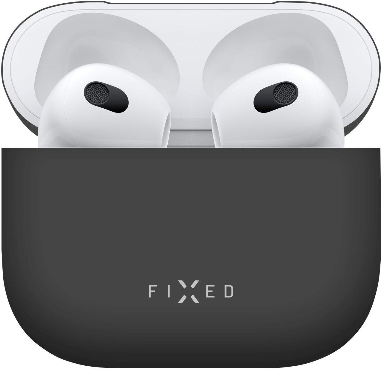 FIXED Silky na Apple Airpods 3 čierne Puzdro na slúchadlá